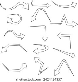 vector arrows. Black and white arrows