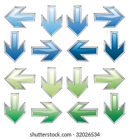vector arrows in blue and green