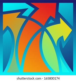 Vector arrows business concepts with icons ,business brochure / system diagram