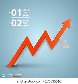 Vector Arrows Business Growth Arrows Business Art Info. Profit Red Arrow, Vector Illustration