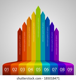 Vector arrows business growth rainbow