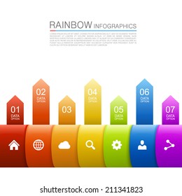 Vector arrows business growth rainbow
