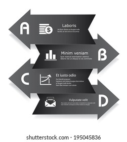 Vector arrows with business icons.