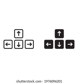 vector arrows buttons keyboard on background
