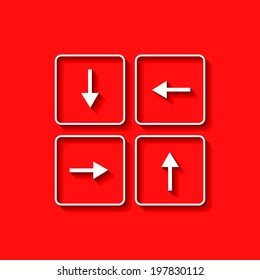 vector arrows buttons keyboard on background