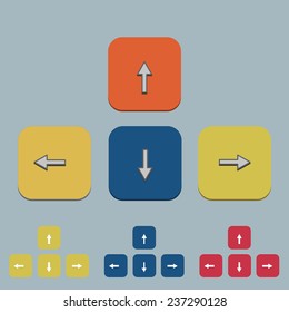 vector arrows buttons keyboard on background. retro
