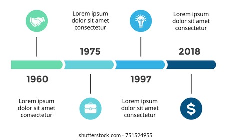 Vector arrows circles timeline infographic, diagram chart, graph presentation. Business infographics progress concept with 4 options, parts, steps, processes.