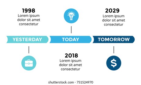 Vector arrows circles timeline infographic, diagram chart, graph presentation. Business infographics progress concept with 3 options, parts, steps, processes.
