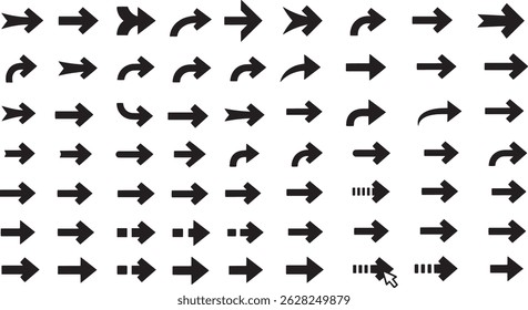 Vector Arrows Collection Bold, Modern Directional Icons for UI and Graphics