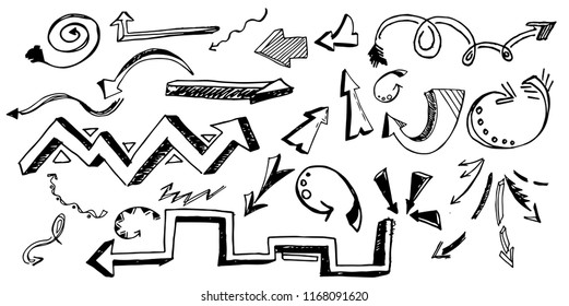 Vector arrows of different direction and shapes