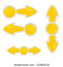 vector arrows. golden arrows icon set.