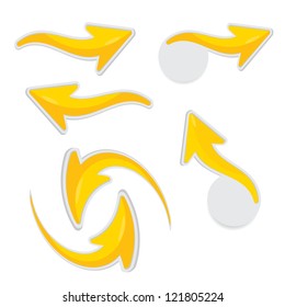vector arrows. golden arrows icon set.
