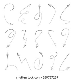 vector arrows, hand drawn set