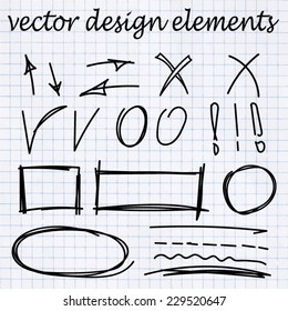 Vector arrows. Hand-drawn isolated sketchy arrows - vector illustration for advertising and business presentations. 