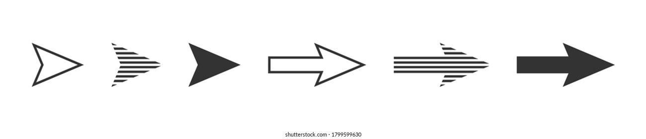Flechas vectoriales. Icono Flechas. Iconos de flechas vectoriales. Ilustración del vector