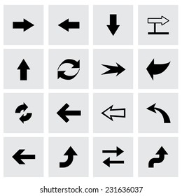 Vector arrows icon set  on grey background
