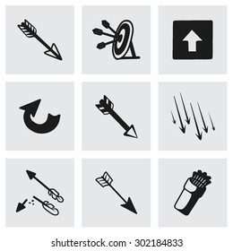 Vector arrows icon set on gray background