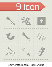 Vector arrows icon set on grey background