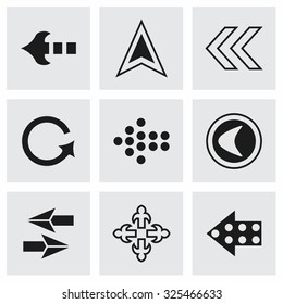 Vector Arrows icon set on grey background