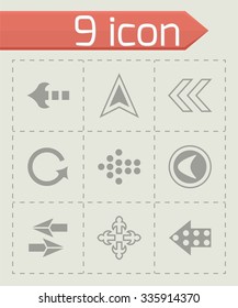 Vector Arrows icon set on grey background