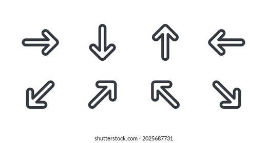 Vector arrows. Arrows icons. Collection different arrows. Black arrows icons. Vector illustration