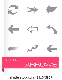 Vector arrows icons set on white background
