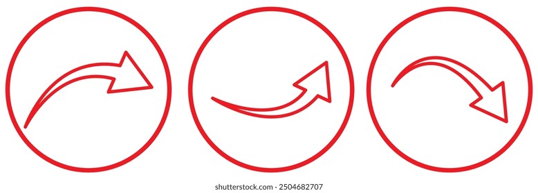 Vector up arrows. Vector illustration. Concept success. Set of rising arrows on white background.