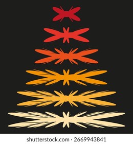 Ilustração de setas vetoriais. Design de formas de apontamento. Conceito de cores de fogo. Elemento gráfico abstrato. EPS 10.