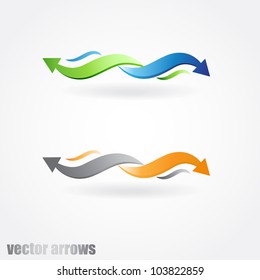 Vector arrows. Illustration in two colors