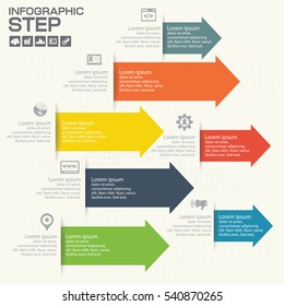 Vector Arrows Infographic. Business Concept With 7 Options, Parts, Steps Or Processes. 