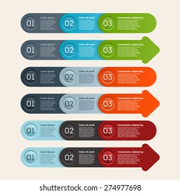 Vector arrows infographic design elements. Template for diagram, graph, presentation and chart. Business concept with 3 options, parts, steps or processes