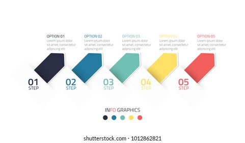 Vector arrows infographic elements.Business concept with 5 steps or options can be used for workflow layout, diagram, presentation.