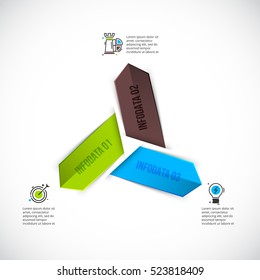 Vector arrows infographic. Template for cycle diagram, graph, presentation and round chart. Business concept with 3 options, parts, steps or processes. Stroke icons.