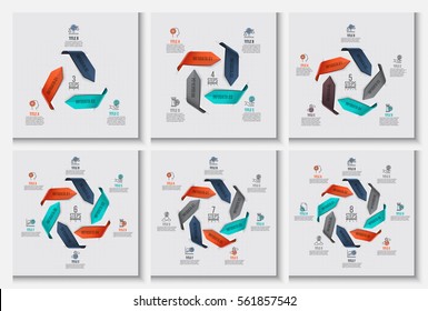 Vector arrows infographic. Template for cycle diagram, graph, presentation and round chart. Business concept with options, parts, steps or processes. Data visualization.