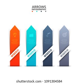 Vector arrows infographic. Template for diagram, graph, presentation and chart. Business concept with 4 options, parts, steps or processes. Data visualization.