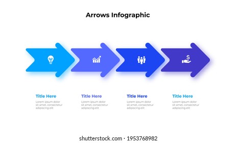 Vector arrows infographic. Template for diagram, graph, presentation and chart. Business concept with 4 options, parts, steps or processes.