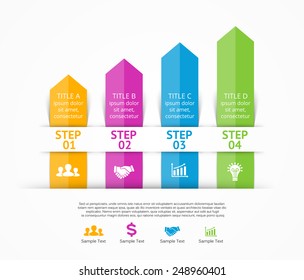 Vector arrows infographic. Template for diagram, graph, presentation and chart. Business concept with 4 options, parts, steps or processes. Abstract background.