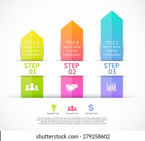 Vector arrows infographic. Template for diagram, graph, presentation and chart. Business concept with 3 options, parts, steps or processes. Abstract background.