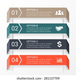 Vector arrows infographic. Template for diagram, graph, presentation and chart. Business startup concept with 4 options, parts, steps or processes. Data visualization