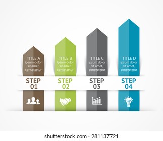 Vector arrows infographic. Template for diagram, graph, presentation and chart. Business startup concept with 4 options, parts, steps or processes. Data visualization