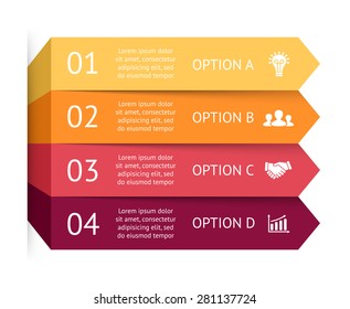Vector arrows infographic. Template for diagram, graph, presentation and chart. Business startup concept with 4 options, parts, steps or processes. Data visualization