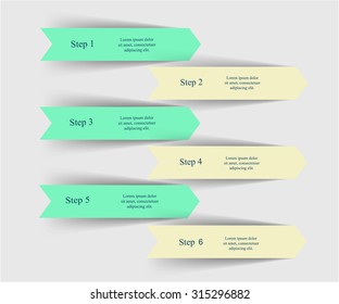 Vector arrows infographic. Template for diagram, graph, presentation and chart with 6 options, parts, steps or processes.