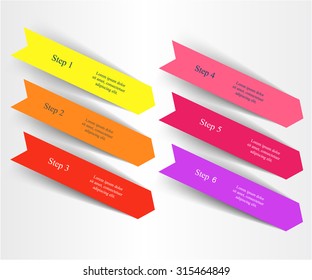 Vector arrows infographic. Template for diagram, graph, presentation and chart with 6 options, parts, steps or processes.