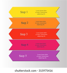 Vector arrows infographic. Template for diagram, graph, presentation and chart with 5 options, parts, steps or processes.