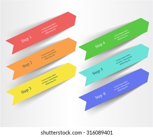 Vector arrows infographic. Template for diagram, graph, presentation and chart with 6 options, parts, steps or processes.