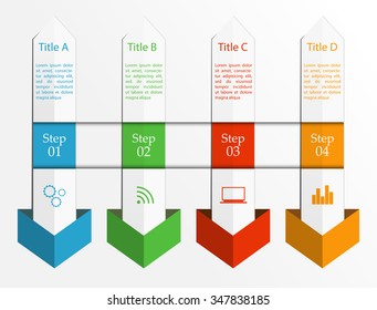 Vector arrows infographic. Template for diagram, graph, presentation and chart. Business concept with 4 options, parts, steps or processes. Abstract background