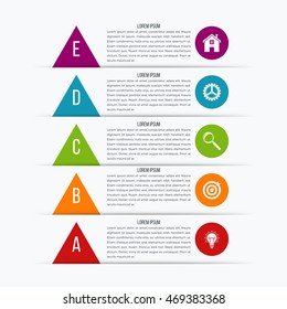 Vector arrows infographic. Template for diagram, graph, presentation and chart. Business concept with 5 options, parts, steps or processes