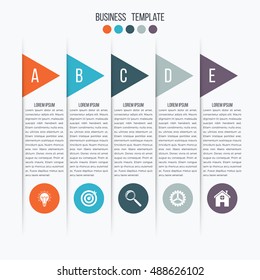 Vector arrows infographic. Template for diagram, graph, presentation and chart. Business concept with 5 options, parts, steps or processes