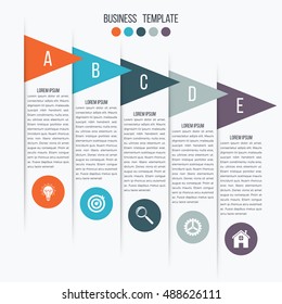 Vector arrows infographic. Template for diagram, graph, presentation and chart. Business concept with 5 options, parts, steps or processes