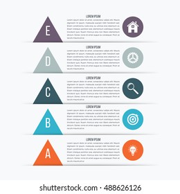 Vector arrows infographic. Template for diagram, graph, presentation and chart. Business concept with 5 options, parts, steps or processes